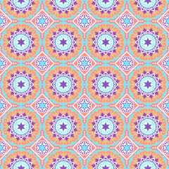 A mesmerizing kaleidoscope of floral patterns evoking warmth and joy in a vintage design with pastel