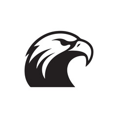 Black and White Eagle Head Icon for Sports and Team Logos