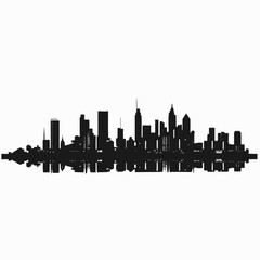 Fototapeta premium Striking metropolitan cityscape reflected with dramatic architecture, modern urban skyline silhouette