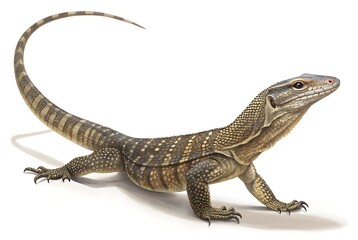 Naklejka premium Australian water dragon reptile standing on white background