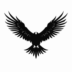 Obraz premium Bold outstretched raven wings create a dramatic and powerful silhouette