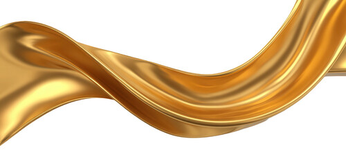 Abstract Golden Liquid Flowing Wave