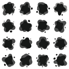 Vector illustration of set of abstract fluid blob shapes