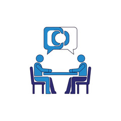 Vector illustration of two people having a meeting