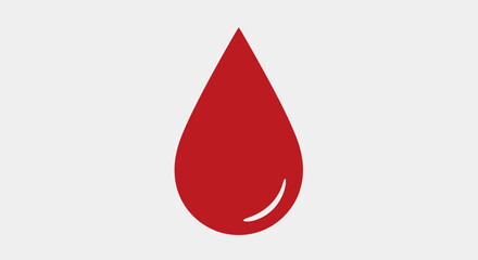 Obraz premium Isolated Red Blood Drop Illustration on White Background for Medical, Health, and Awareness Campaigns