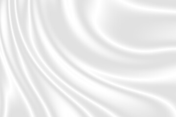 Fototapeta premium Abstract smooth elegant white silk fabric texture with soft flowing satin waves background.