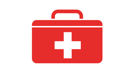 Obraz premium Red First Aid Kit Icon Depicting Emergency Medical Assistance and Healthcare Readiness, Suitable for Safety Guides, Health Education Materials, and Emergency Preparedness Campaigns