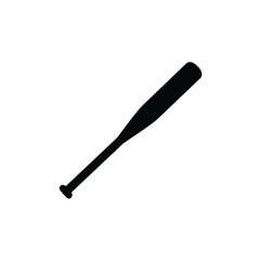 Black baseball bat silhouette sport equipment