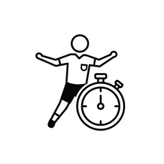 Person with stopwatch timer sport