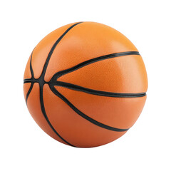 Fototapeta premium Orange Basketball with Black Lines on Transparent Background