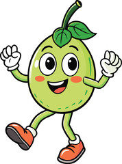 Vector art of happy cartoon lime character