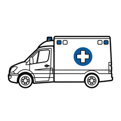 Vector illustration of ambulance vehicle for emergency medical service