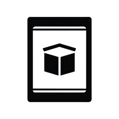 Isolated Box Inside of a Black Rectangle on White Background