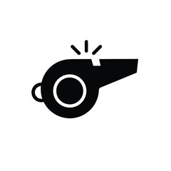 Black whistle sound waves white