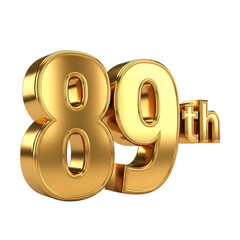 Golden numerals signifying ordinal position celebratory isolated on a transparent background image