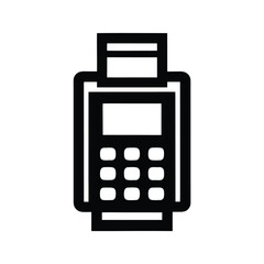 Credit Card Reader Minimalist Icon with White Background Design Element