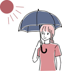 日傘をさす女性
