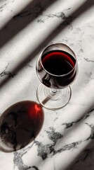 Minimalist Wine Composition - Overhead Shot of Elegant Glassware