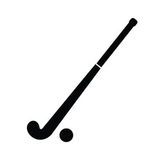 Black hockey stick and ball sport equipment