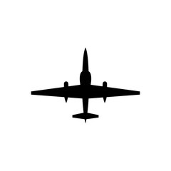 jet plane  top view icons. Black silhouette airplanes  jets  airliners and retro planes. Isolated vector illustration Vector