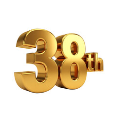 Golden Thirty Eighth Anniversary Celebration isolated on a transparent background image