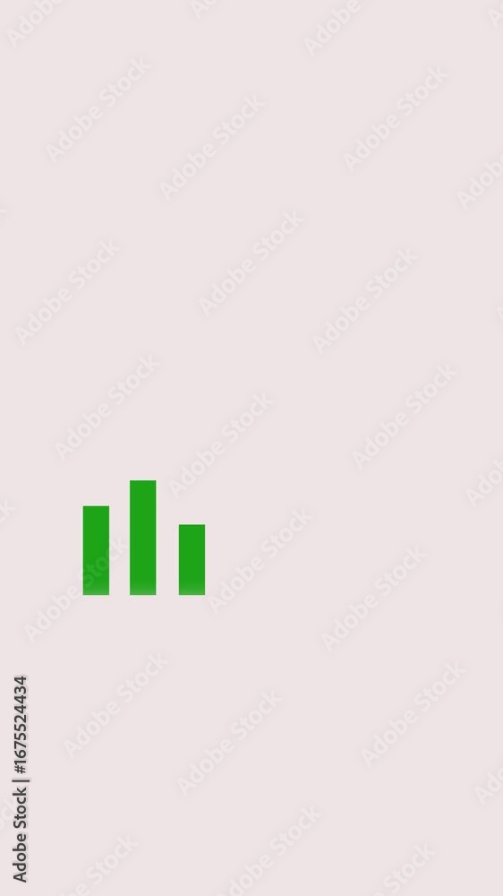 Poster business data and trend analysis with bar chart animation vertical video. animated bar chart represe