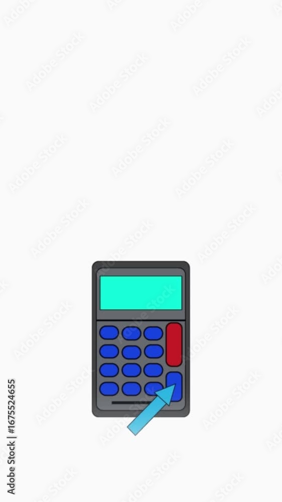 Poster financial calculation concept with calculator and dollar symbol animation vertical video. conceptual