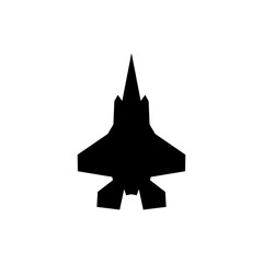 Fototapeta premium jet plane top view icons. Black silhouette airplanes jets airliners and retro planes. Isolated vector illustration Vector