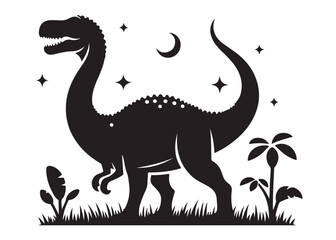 dinosaur logo silhouette vector, dinosaur logo vector silhouette illustration, tyrannosaurus rex silhouette logo vector, powerful predator dinosaur logo silhouette vector on white background.