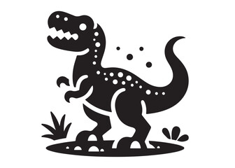 dinosaur logo silhouette vector, dinosaur logo vector silhouette illustration, tyrannosaurus rex silhouette logo vector, powerful predator dinosaur logo silhouette vector on white background.