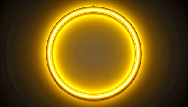 Illuminated yellow circle frame