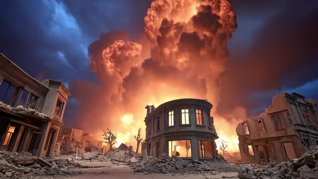 Disaster Destroys City Doomsday Scene
