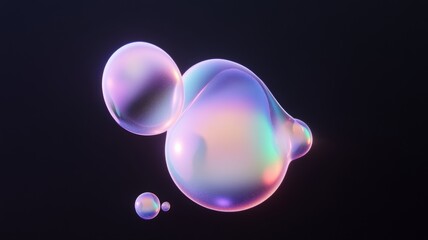 Surreal holographic liquid blobs for futuristic design and creative art projects