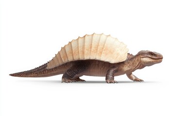 Fototapeta premium Photorealistic dinosaur illustration showcasing prehistoric wildlife for educational purposes