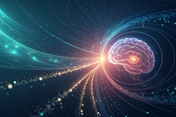 Obraz premium Machine Learning Brain Network Visualization