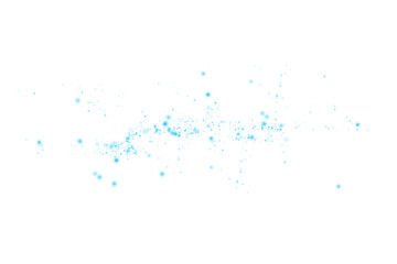 Blue Dust Burst with Glowing Light and Magical Flare on Transparent Background for Luxury Celebration and Festive Effects