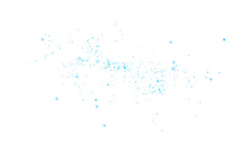 Blue Dust Burst with Glowing Light and Magical Flare on Transparent Background for Luxury Celebration and Festive Effects