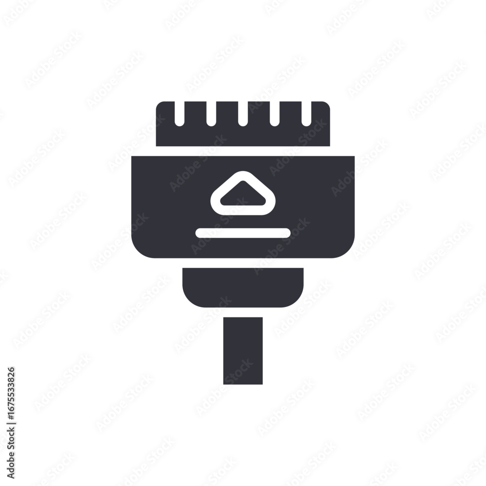 Aufkleber stylized representation of a cable connector with distinct details on a transparent field