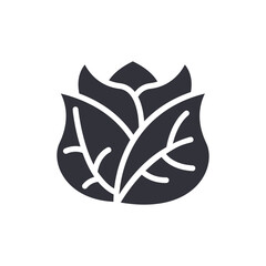 Stylized Floral Emblem With Curvilinear Leaf Accents And Symmetrical Arrangement