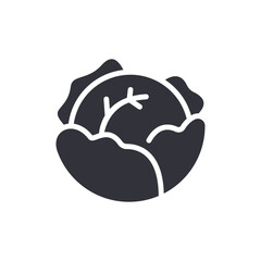 Stylized Cabbage Head Depiction In Monochrome Tones Over A Transparent Plane