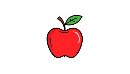 Obraz premium Simple red apple icon