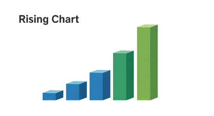 Rising chart showing business growth isolated on white background