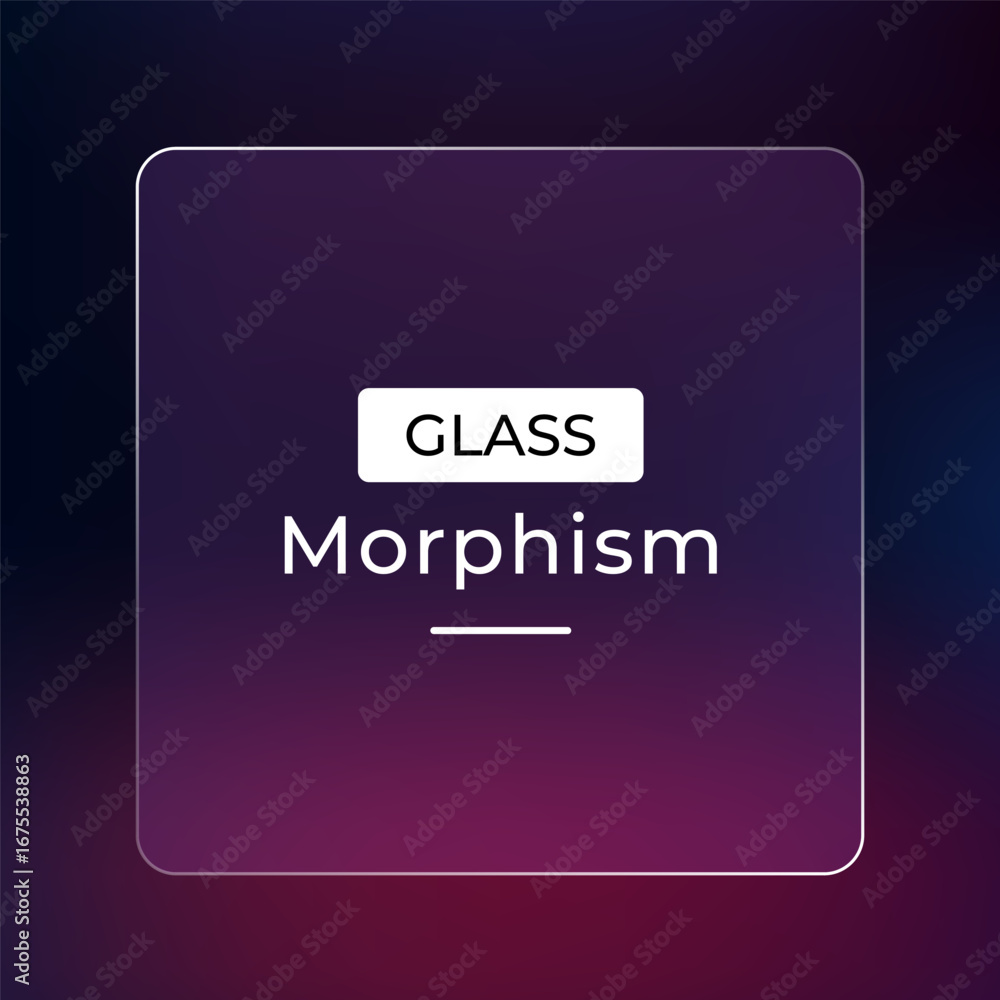 Poster modern digital interface with translucent glass morphism effect and gradient background