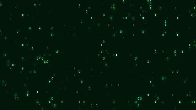 Animation of binary coding, Digital binary computer code. Computer binary matrix digital rain information flow High tech digital matrix 01 code falling. The matrix style binary code. Matrix Number