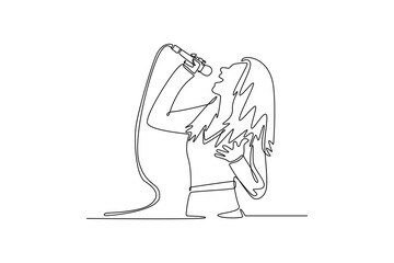 Job and professional concept. Single line draw design. Vector graphic illustration