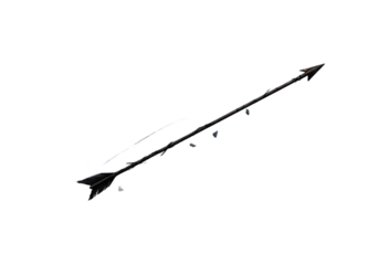 A handdrawn arrow isolated on transparent background