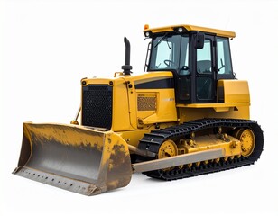 Fototapeta premium Heavy Duty Yellow Bulldozer on a White Background 