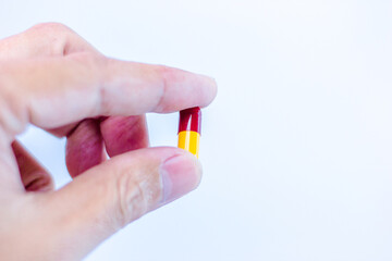 pills in hand,Health-promoting medicine