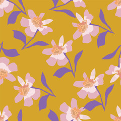 Seamless flowers pattern. Hand draw abstract pattern
