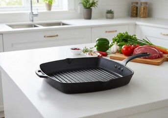 美しい鋳鉄製グリルパンで最高の料理を演出